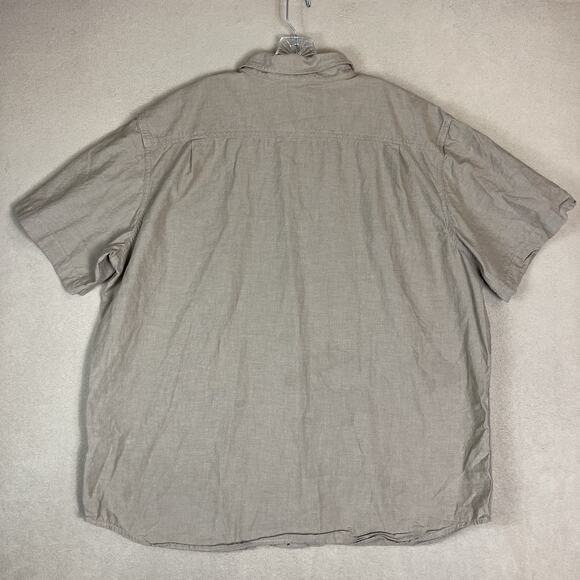 Carhartt Shirt Mens 2XL Brown Relaxed Fit Chambray Short Sleeve Button Up - Picture 8 of 9